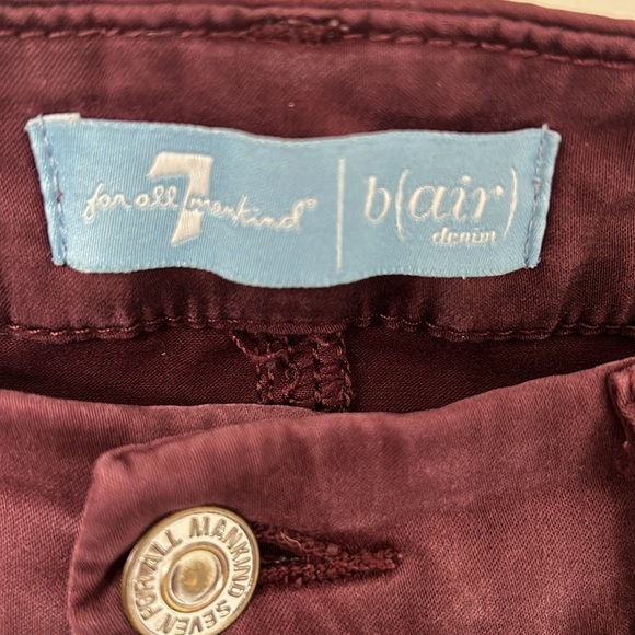 Lightweight 7 For All Mankind Red Maroon Burgundy b(air) skinny jeans - Picture 4 of 7